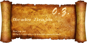 Obradov Zinajda névjegykártya